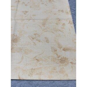 Floral Beige Cotton Fabric Piece 10" x 21" Sewing Crafts